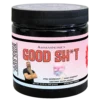 A bottle of GOOD SH*T Cotton Candy flavored Pre-Workout Powder.