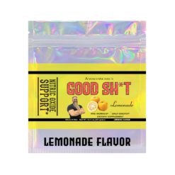 Ammannomics Good Sh*t pre-workout supplement in lemonade flavor, 1 serving size sample