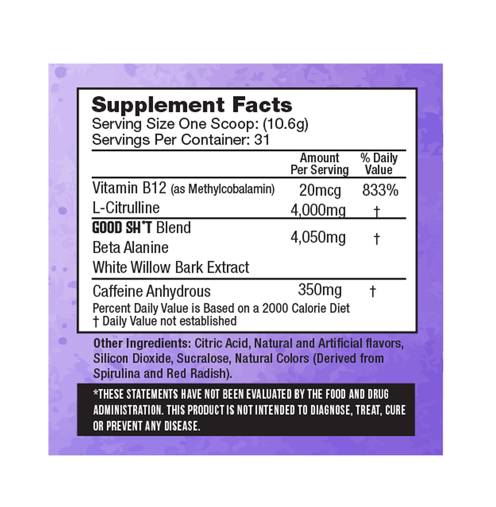 Grape Good Sht Supplement Facts Ammannomics GOOD SHT